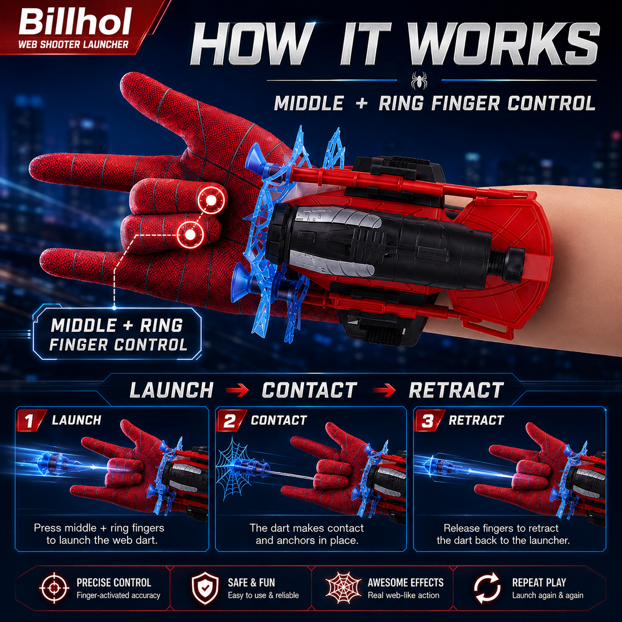 Web Shooter Launcher – Premium Hero Action Collection