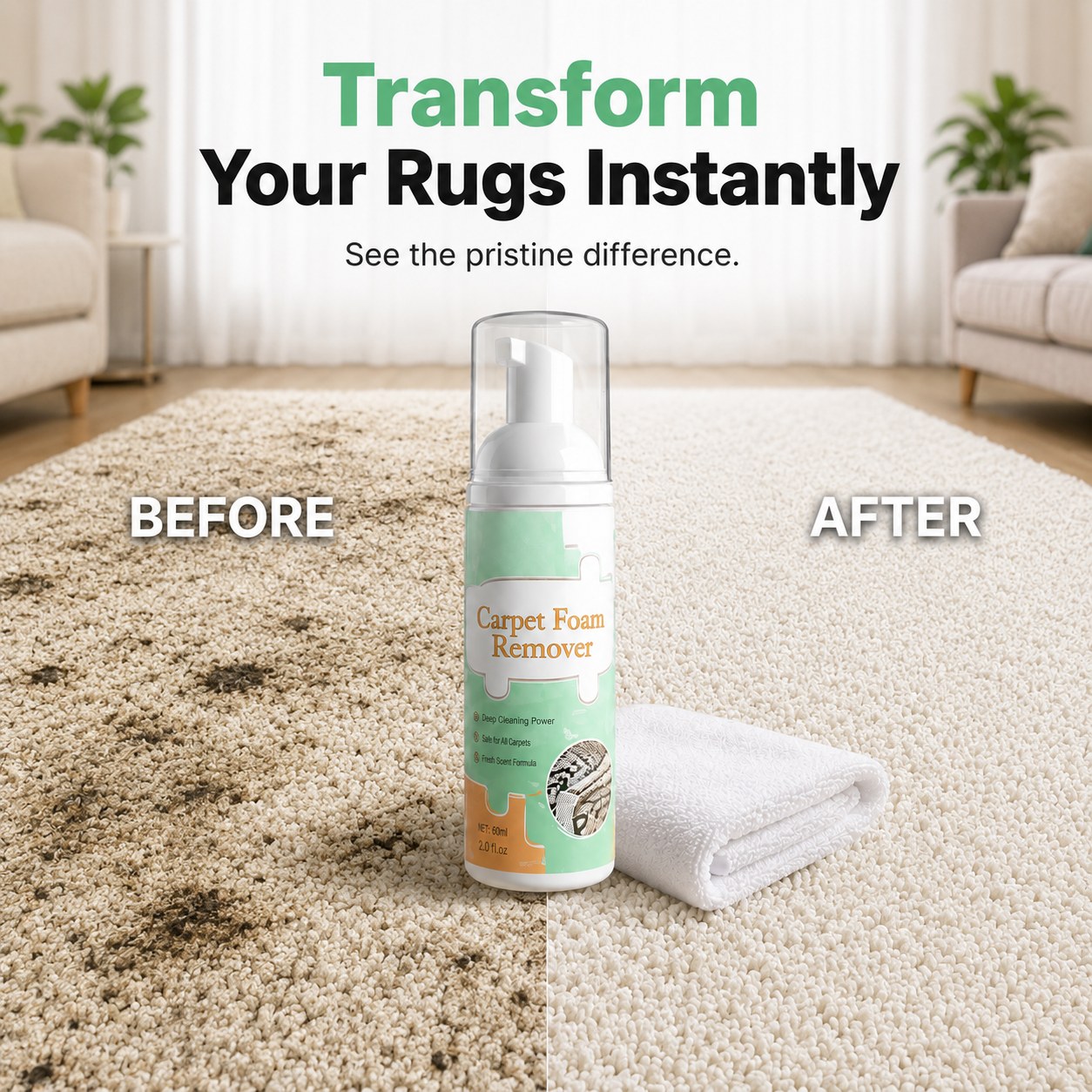 🧽 Waterless Carpet Foam Stain Remover