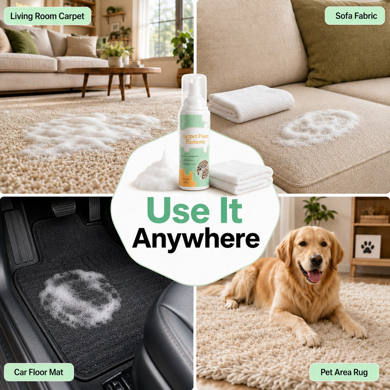 🧽 Waterless Carpet Foam Stain Remover