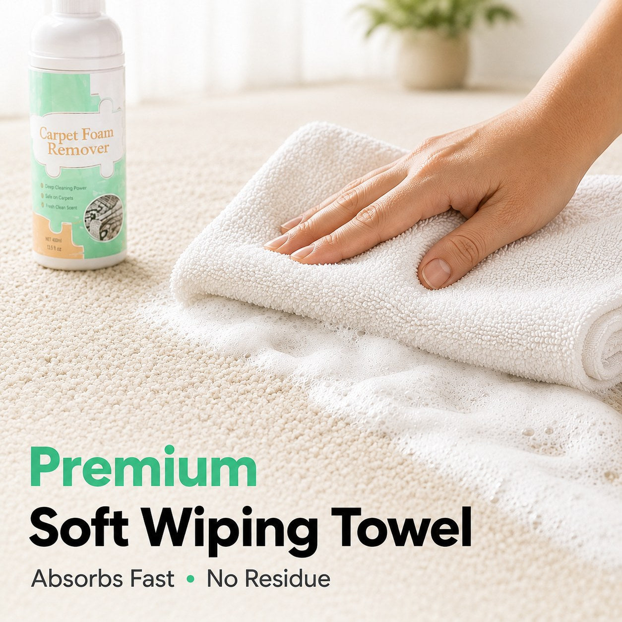🧽 Waterless Carpet Foam Stain Remover