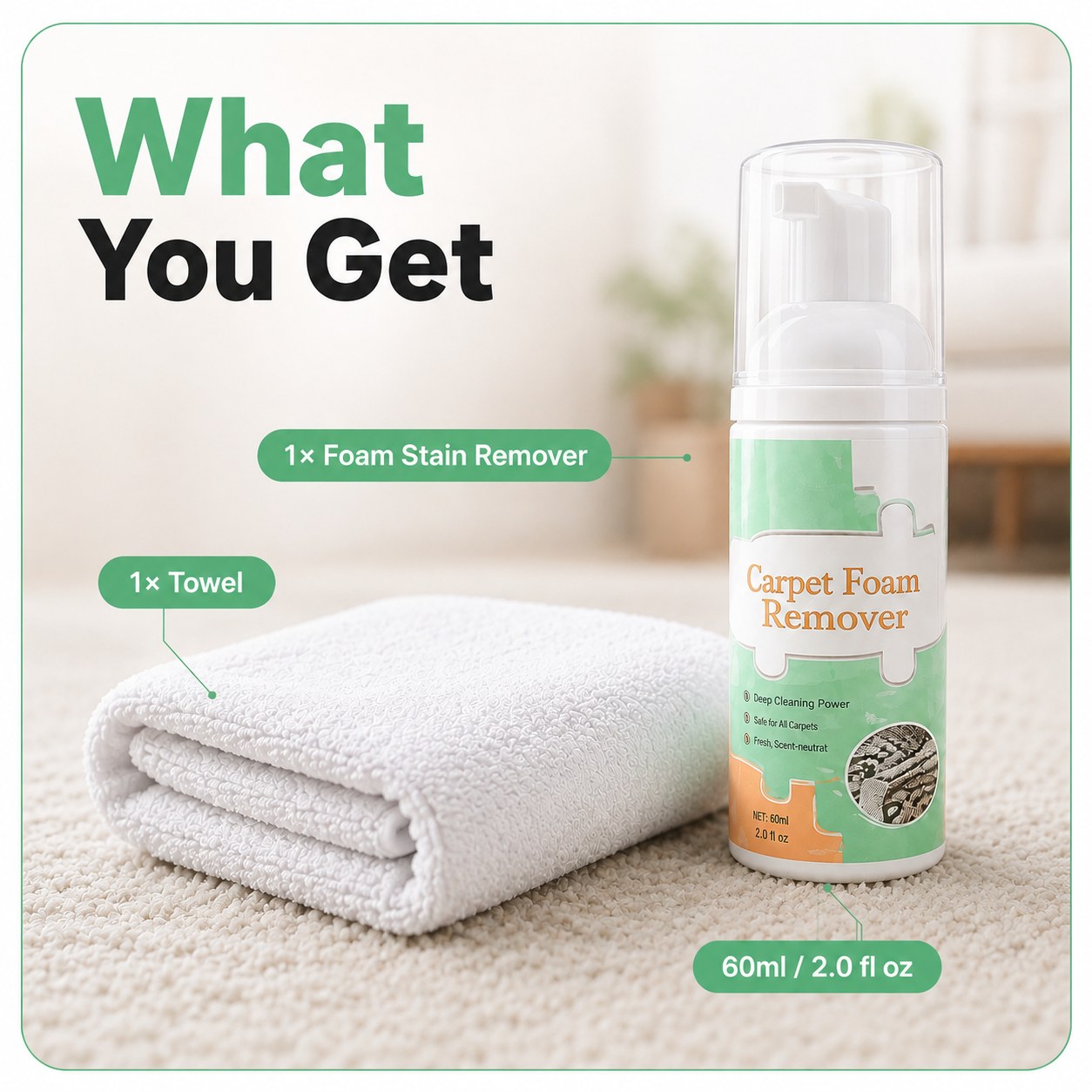 🧽 Waterless Carpet Foam Stain Remover