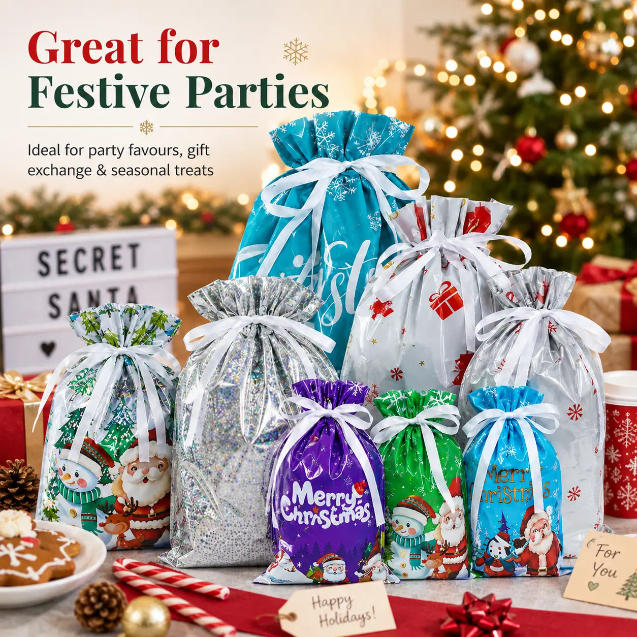 🏆50K+ SOLD! 🔥Christmas Sale 49% OFF🎅Drawstring Christmas Gift Bags (Biodegradable)🎁