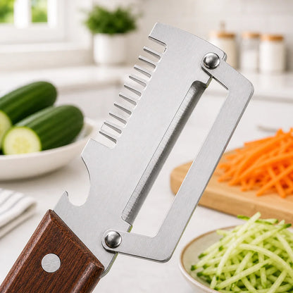 Fonome™  Wooden-Handled Stainless Steel Shredder and Peeler
