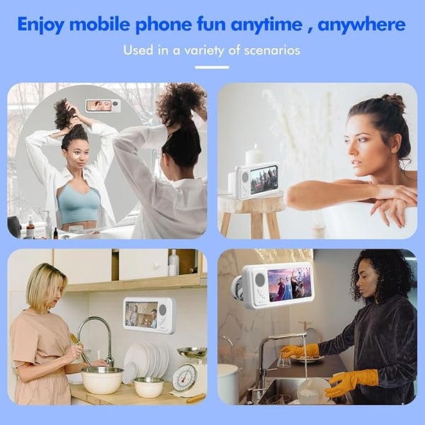 2026 HOT🔥Shower Phone Holder with Wireless Bluetooth Speaker