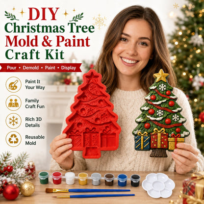 🔥 LAST DAY 49% OFF – 🎄 DIY Christmas Tree Mold & Paint Craft Kit  🎨✨
