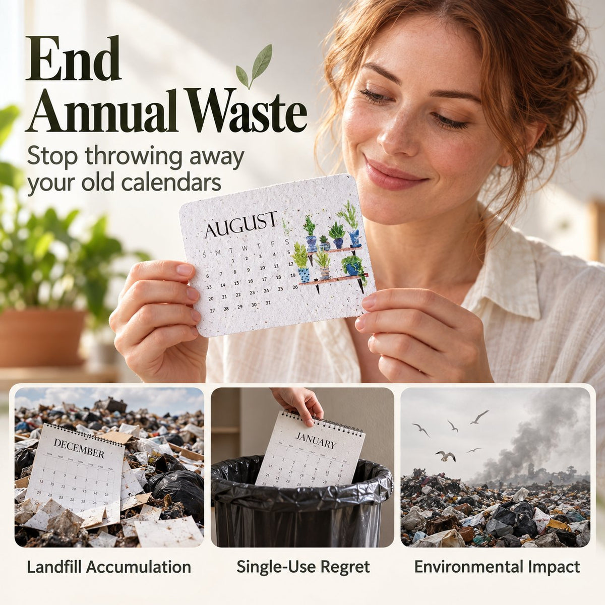 🎁 2027 Plantable Seed Paper Calendar — Use It, Then Grow It.🎁