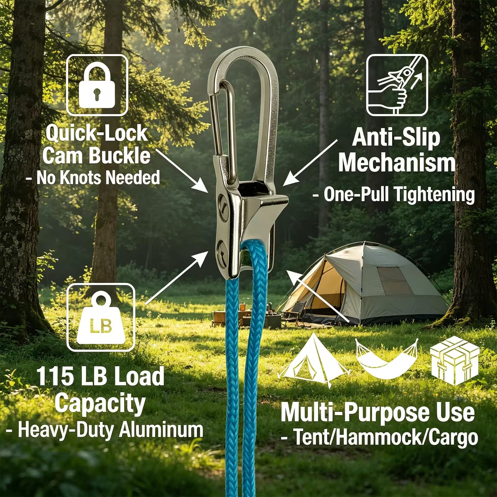 Zenvix™ 2026 New Heavy Duty Retractable Buckle Rope with Roller Tensioner