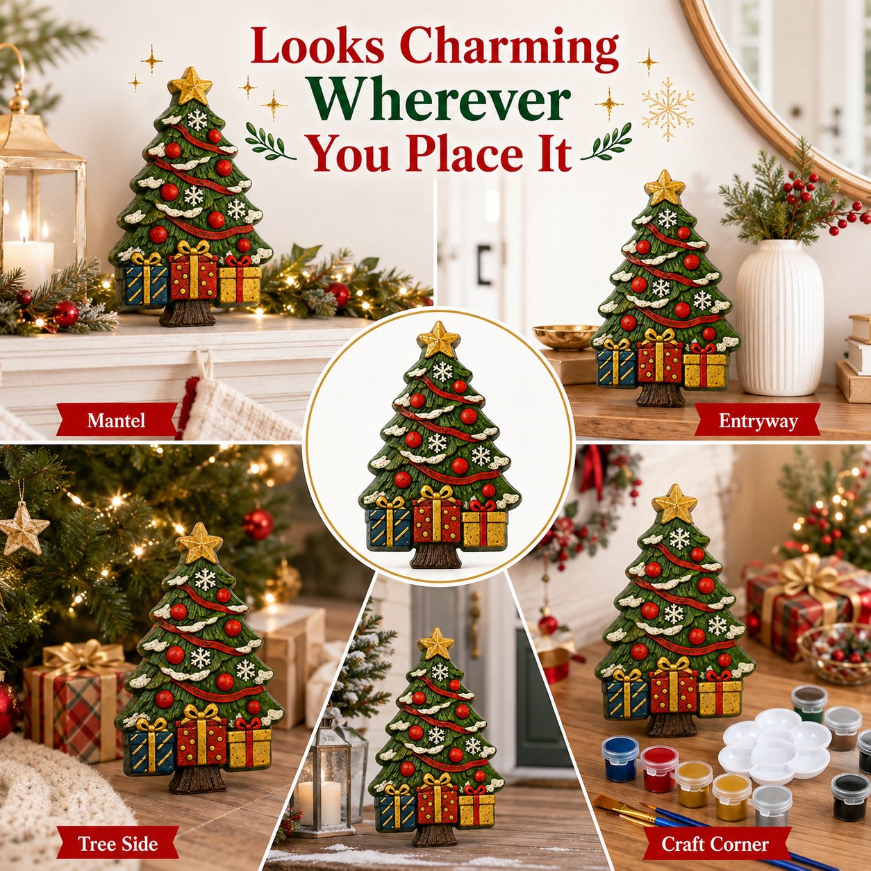 🔥 LAST DAY 49% OFF – 🎄 DIY Christmas Tree Mold & Paint Craft Kit  🎨✨