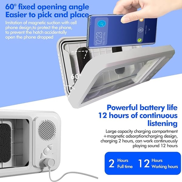 2026 HOT🔥Shower Phone Holder with Wireless Bluetooth Speaker