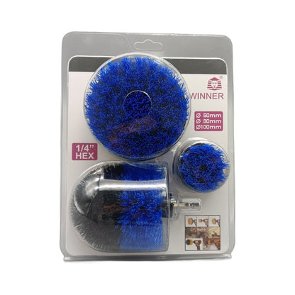 Diamond Shine Drill Brush Set – 3-Pack Medium Bristle Power Scrubber Attachments for All-Purpose Cleaning