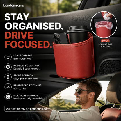 ⚡⚡⚡LAST 44 PCS LEFT!!! 🥳2026 HOT SALE🥳💞50K+ SOLD!🚗🧺 50% OFF! Leather Car Door Cup Holder – Wide‑mouth opening, easy reach for drinks & phone. Clip‑on secure fit. PU leather, tough & stylish. 🛡️✨ (offer)