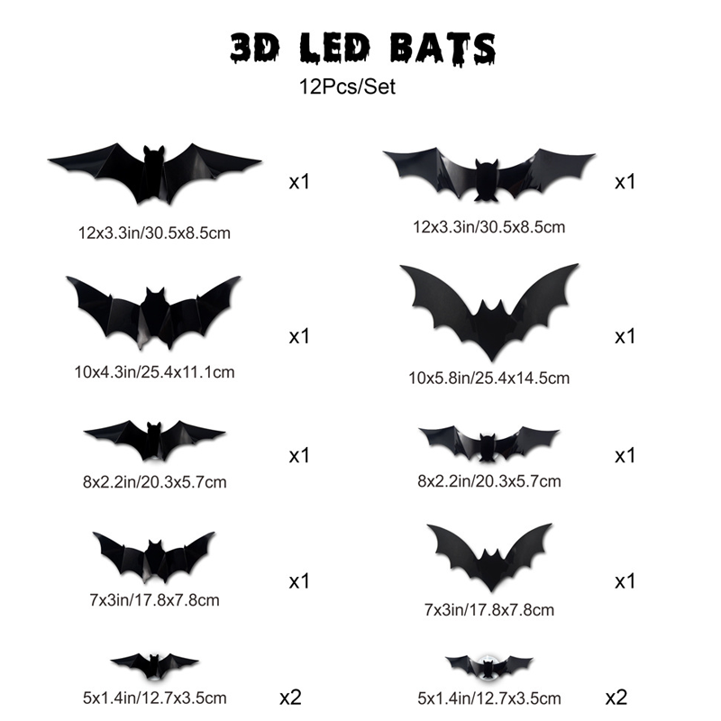 🦇Halloween 3D Bat LED Wall Light Decor (offer)