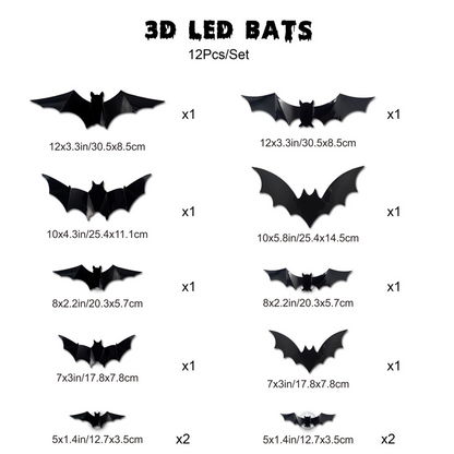 🦇Halloween 3D Bat LED Wall Light Decor (offer)