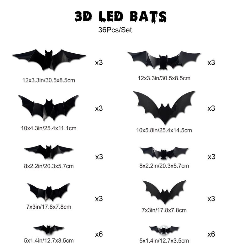 🦇Halloween 3D Bat LED Wall Light Decor (offer)