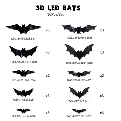 🦇Halloween 3D Bat LED Wall Light Decor (offer)