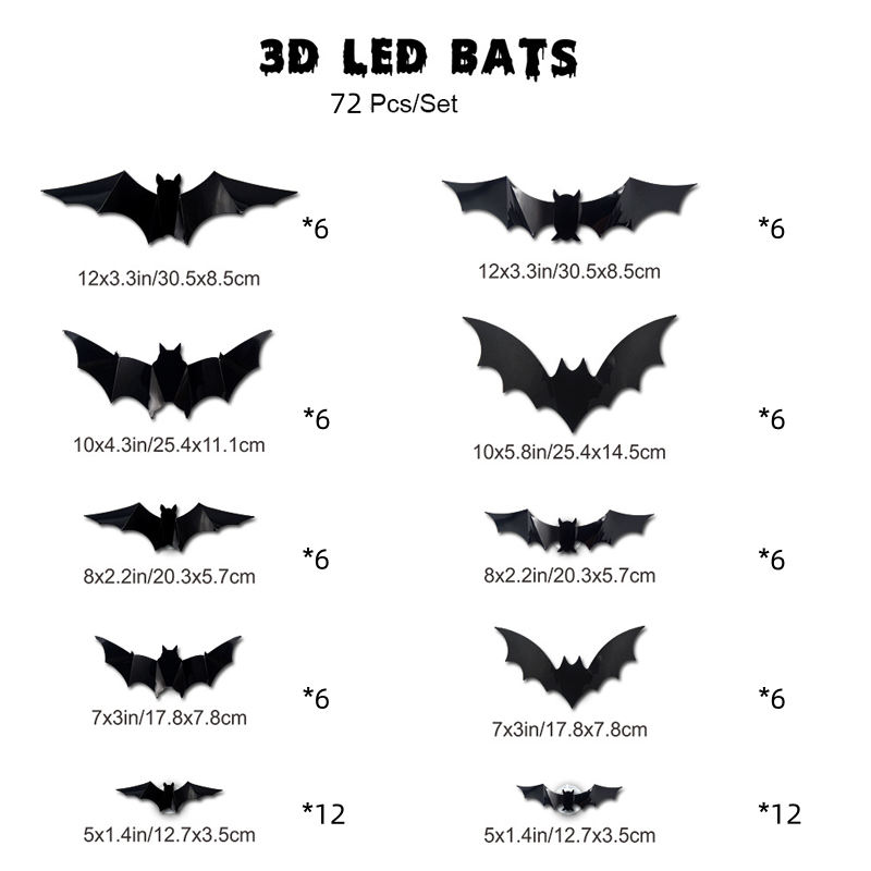 🦇Halloween 3D Bat LED Wall Light Decor (offer)