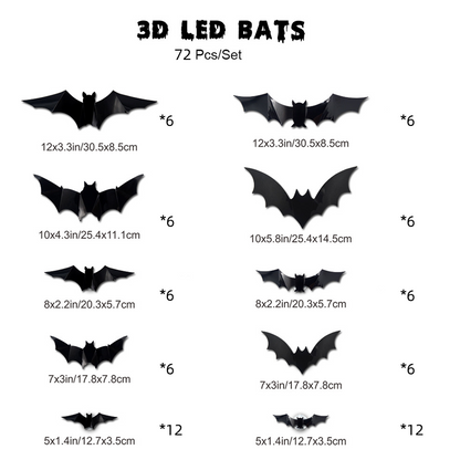 🦇Halloween 3D Bat LED Wall Light Decor (offer)