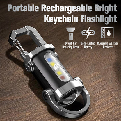 🔦 Pocket Keychain Flashlight – Rechargeable LED + COB Dual Light (offer)