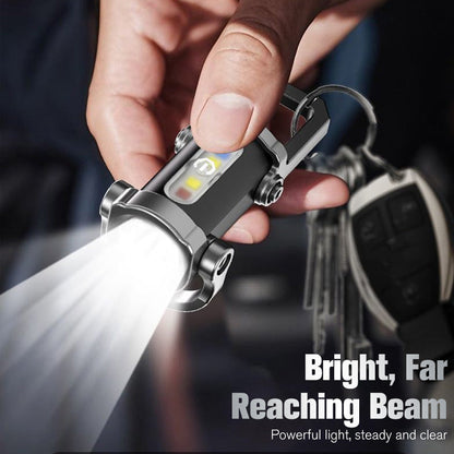 🔦 Pocket Keychain Flashlight – Rechargeable LED + COB Dual Light (offer)