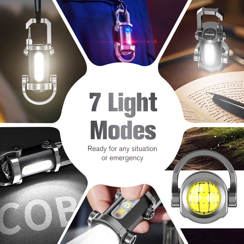 🔦 Pocket Keychain Flashlight – Rechargeable LED + COB Dual Light (offer)