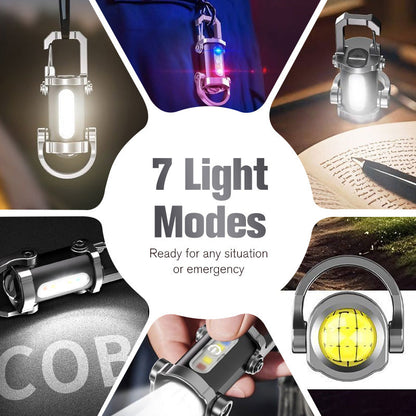 🔦 Pocket Keychain Flashlight – Rechargeable LED + COB Dual Light (offer)