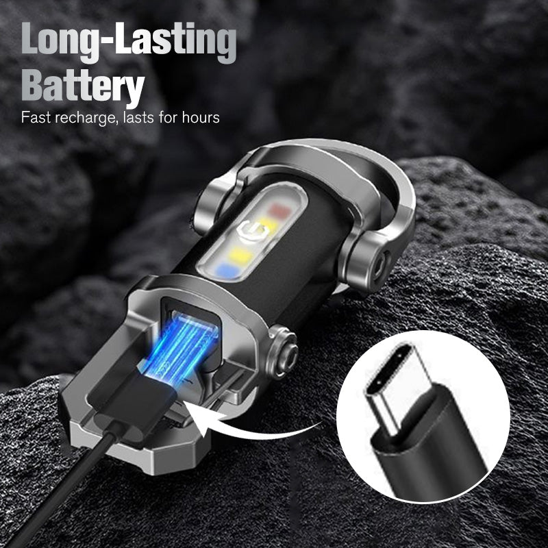 🔦 Pocket Keychain Flashlight – Rechargeable LED + COB Dual Light (offer)