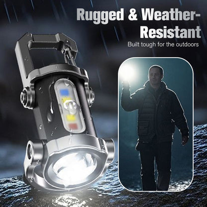 🔦 Pocket Keychain Flashlight – Rechargeable LED + COB Dual Light (offer)