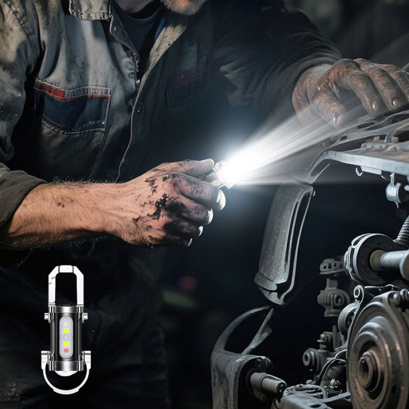 🔦 Pocket Keychain Flashlight – Rechargeable LED + COB Dual Light (offer)