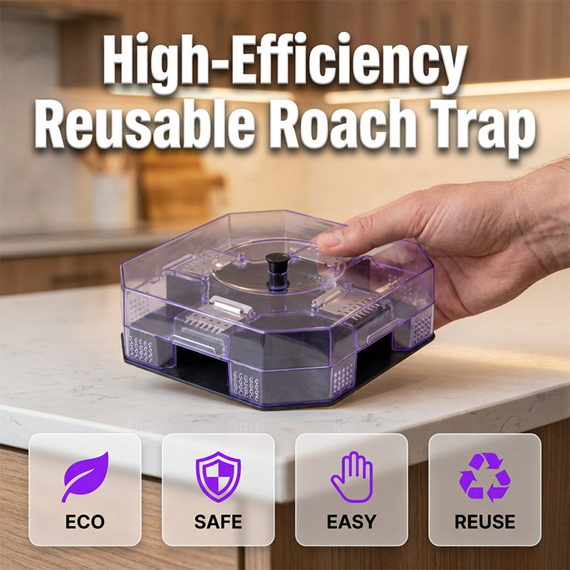 🔥Reusable Effective Roach Trap， Non-Toxic Sticky Cockroach Catcher for Kitchen Home Indoor Pest Control (offer)