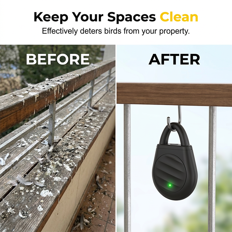 🔥Limited time offer Buy 3 get 2 free！🐦No more trouble from birds, beasts and locusts！Portable Ultrasonic Bird Repellent Keychain (offer)