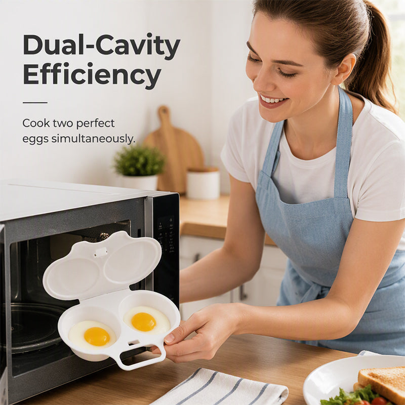 🥳2026 HOT SALE🥳💞50K+ SOLD! 🥗🎁 50% OFF + BUY 2 GET 1 FREE! Microwave Egg Poacher – From £4.99! Dual‑cavity, non‑stick & easy clean. Healthier than frying – stock up & save! 🏠✅