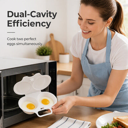 🥳2026 HOT SALE🥳💞50K+ SOLD! 🥗🎁 50% OFF + BUY 2 GET 1 FREE! Microwave Egg Poacher – From £4.99! Dual‑cavity, non‑stick & easy clean. Healthier than frying – stock up & save! 🏠✅