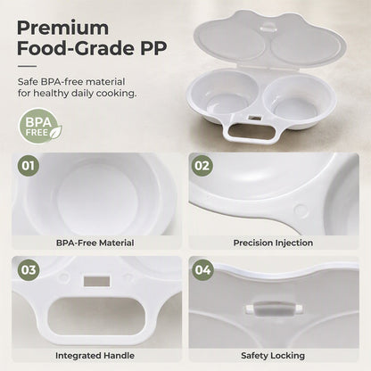🥳2026 HOT SALE🥳💞50K+ SOLD! 🥗🎁 50% OFF + BUY 2 GET 1 FREE! Microwave Egg Poacher – From £4.99! Dual‑cavity, non‑stick & easy clean. Healthier than frying – stock up & save! 🏠✅