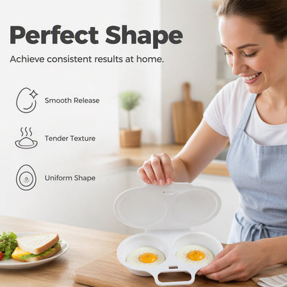 🥳2026 HOT SALE🥳💞50K+ SOLD! 🥗🎁 50% OFF + BUY 2 GET 1 FREE! Microwave Egg Poacher ! Dual‑cavity, non‑stick & easy clean. Healthier than frying – stock up & save! 🏠✅
