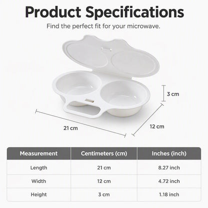 🥳2026 HOT SALE🥳💞50K+ SOLD! 🥗🎁 50% OFF + BUY 2 GET 1 FREE! Microwave Egg Poacher ! Dual‑cavity, non‑stick & easy clean. Healthier than frying – stock up & save! 🏠✅