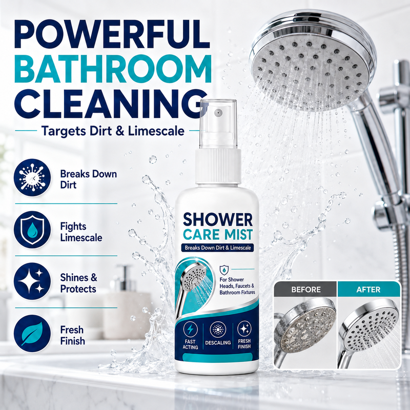 ⏳🏆LAST DAY SALE!! 🚿✨Fast-Acting Shower Limescale Remover Spray – Dissolves stubborn mineral deposits & hard water stains. Restores water flow & shine – just spray & wipe! 🧼💪