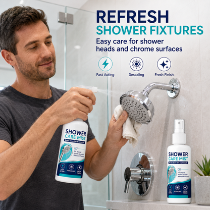 ⏳🏆LAST DAY SALE!! 🚿✨Fast-Acting Shower Limescale Remover Spray – Dissolves stubborn mineral deposits & hard water stains. Restores water flow & shine – just spray & wipe! 🧼💪