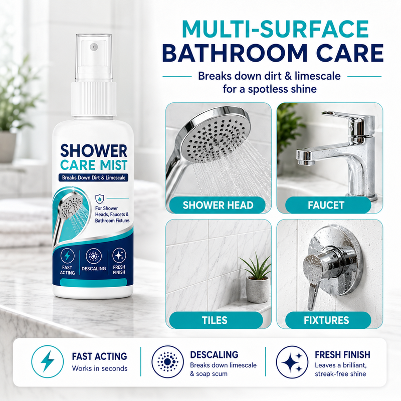 ⏳🏆LAST DAY SALE!! 🚿✨Fast-Acting Shower Limescale Remover Spray – Dissolves stubborn mineral deposits & hard water stains. Restores water flow & shine – just spray & wipe! 🧼💪