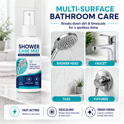 ⏳🏆LAST DAY SALE!! 🚿✨Fast-Acting Shower Limescale Remover Spray – Dissolves stubborn mineral deposits & hard water stains. Restores water flow & shine – just spray & wipe! 🧼💪