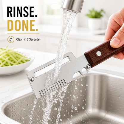 Fonome™  Wooden-Handled Stainless Steel Shredder and Peeler