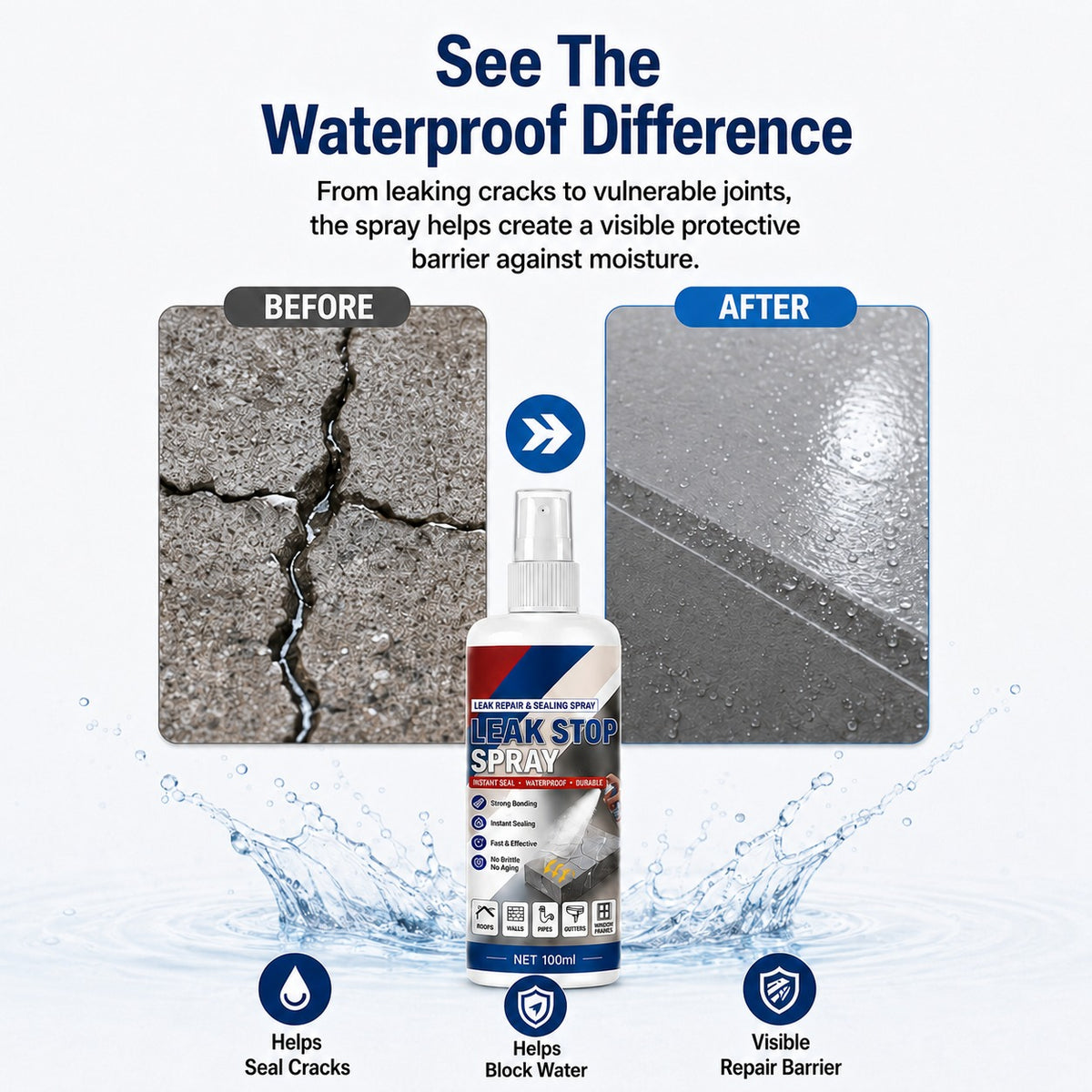 💧 Leak Stop Spray — Seal Cracks Before Water Gets In