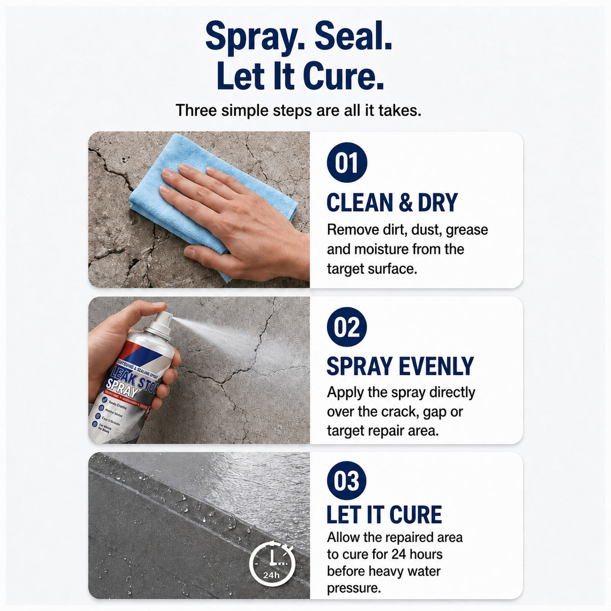 💧 Leak Stop Spray — Seal Cracks Before Water Gets In